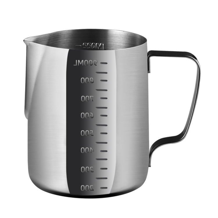 304 Stainless Steel Pointed Mouth Etched Cup Graduated Measuring Cup Milk Foam Cup Coffee Pot