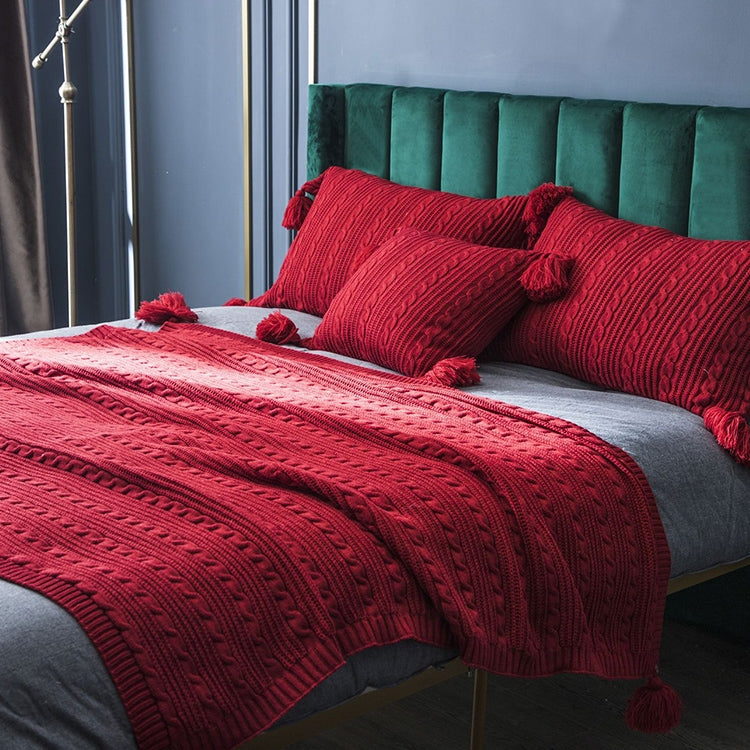 Knitted Blanket Home Casual Shawl Pillowcase Suit Without Core