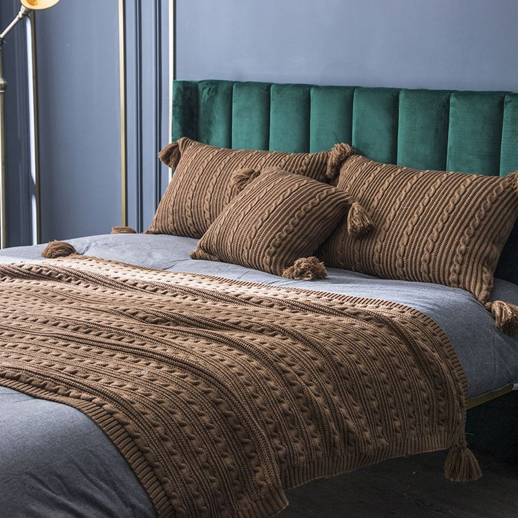 Knitted Blanket Home Casual Shawl Pillowcase Suit Without Core