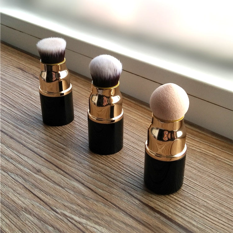 Three-In-One Makeup Brush Stitching Combination Makeup Brush Foundation Brush Loose Powder Brush Sponge Egg