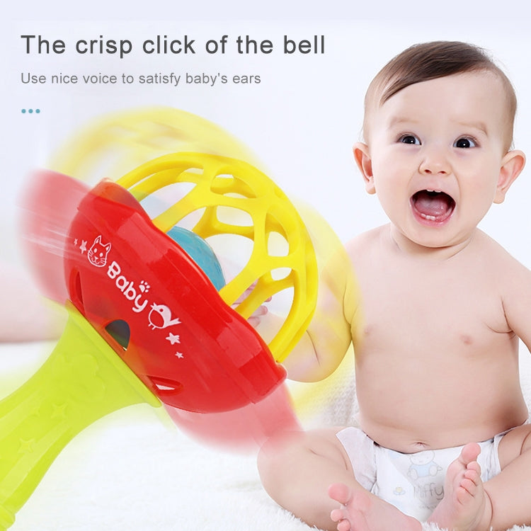 Baby Rattles Toy Intelligence Grasping Gums Plastic Hand Bell Rattle Funny Educational Toy，Color Random Delivery