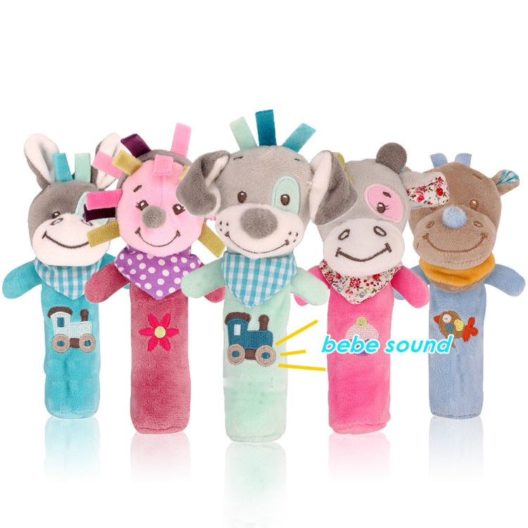 Cartoon Animal Hand Bell Rattle Interactive Toy Child Comfort Hand Grabbing Soft Plush Baby Toy