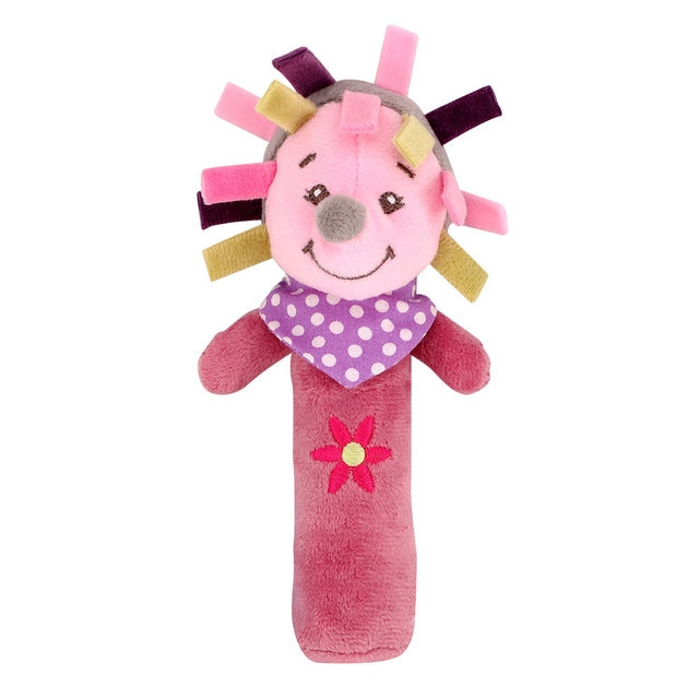 Cartoon Animal Hand Bell Rattle Interactive Toy Child Comfort Hand Grabbing Soft Plush Baby Toy