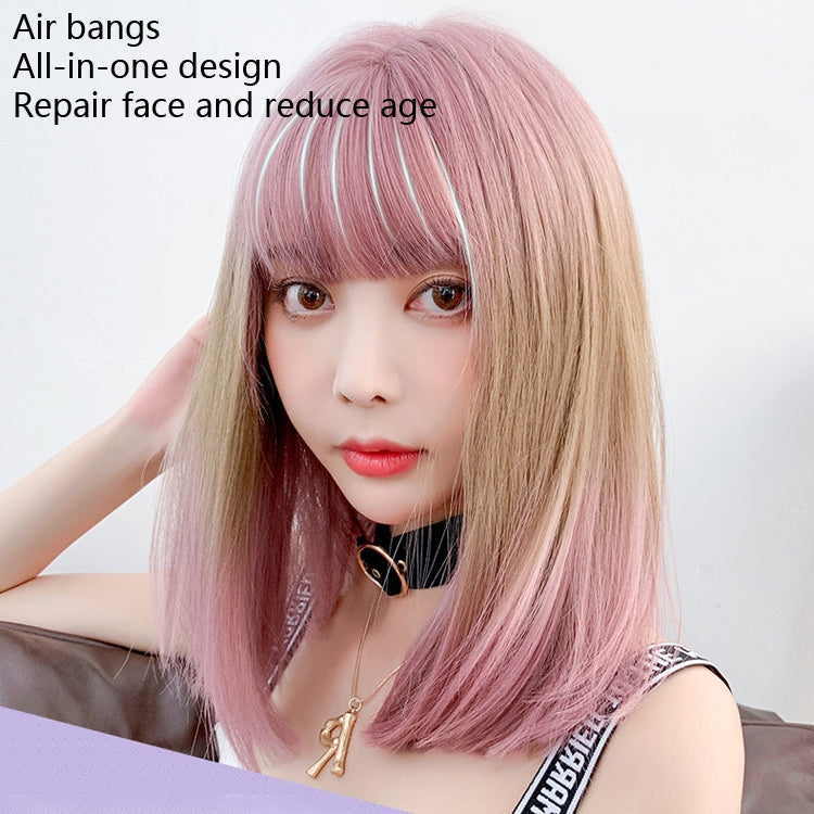 Female Gradient Highlighting Lifelike Chemical Fiber Headgear Wigs