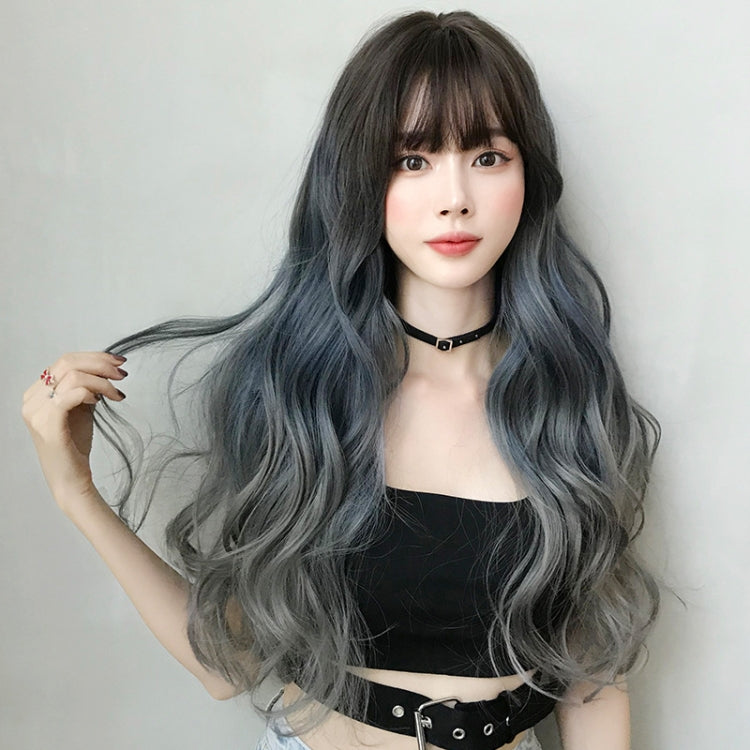 Wig Female Long Hair Big Wave Gradient Full Headgear