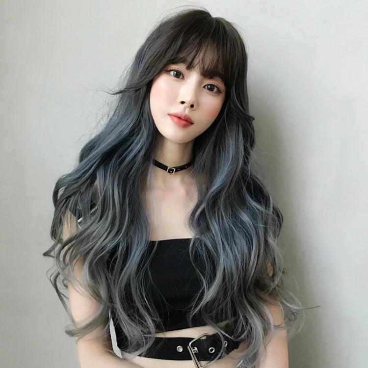 Wig Female Long Hair Big Wave Gradient Full Headgear