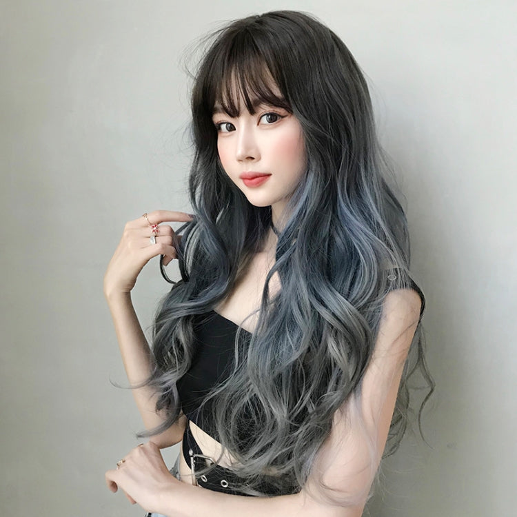 Wig Female Long Hair Big Wave Gradient Full Headgear