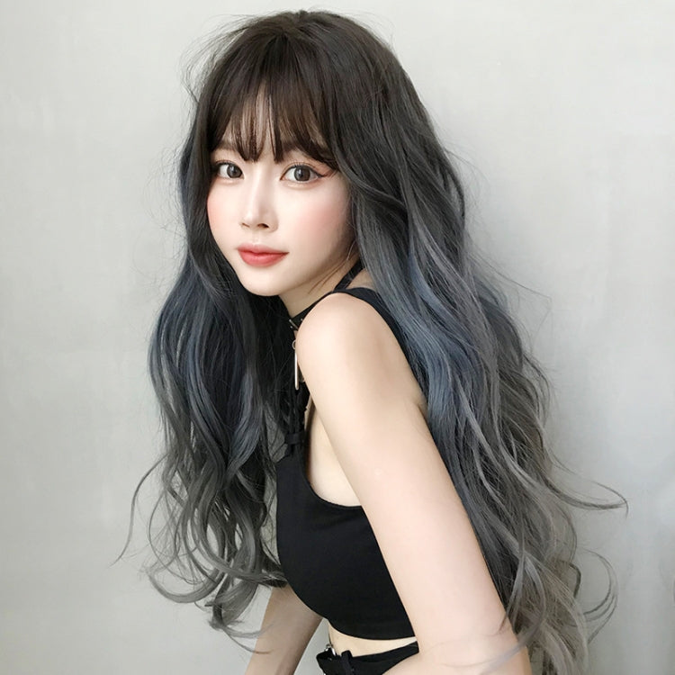 Wig Female Long Hair Big Wave Gradient Full Headgear