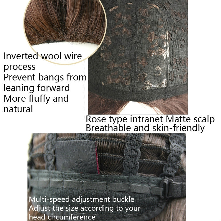 Wig Female Short Hair Round Face Full Top Headgear Short Hair Temperament Bangs Hair Cover