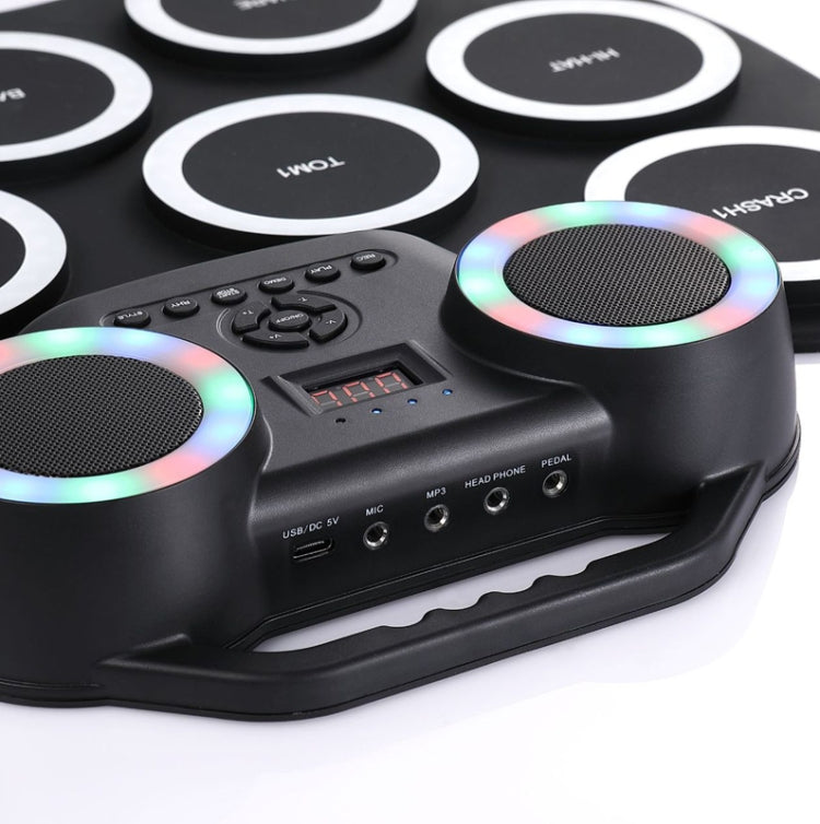 Portable Hand Roll Electronic Drum Flashing Light Bluetooth Drum