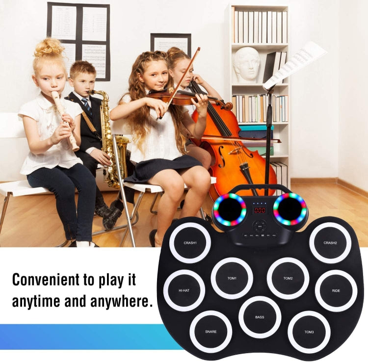 Portable Hand Roll Electronic Drum Flashing Light Bluetooth Drum