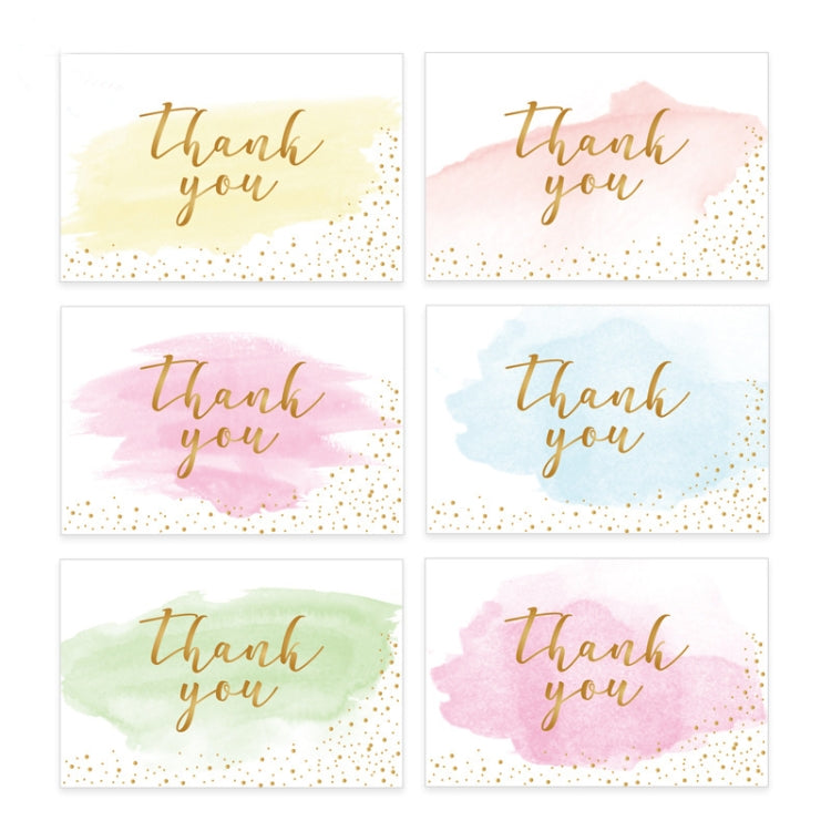 6pcs / Set Greeting Card Thank You Card Set Thanksgiving Holiday Gift Watercolor Card