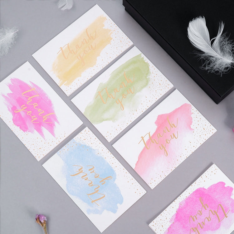 6pcs / Set Greeting Card Thank You Card Set Thanksgiving Holiday Gift Watercolor Card