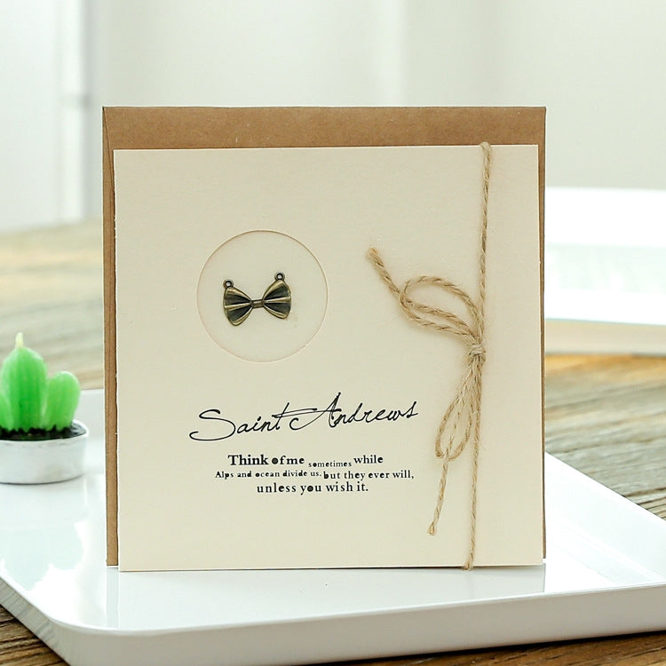 10pcs Vintage Metal Gift Greeting Card Cowhide Envelope Holiday Card