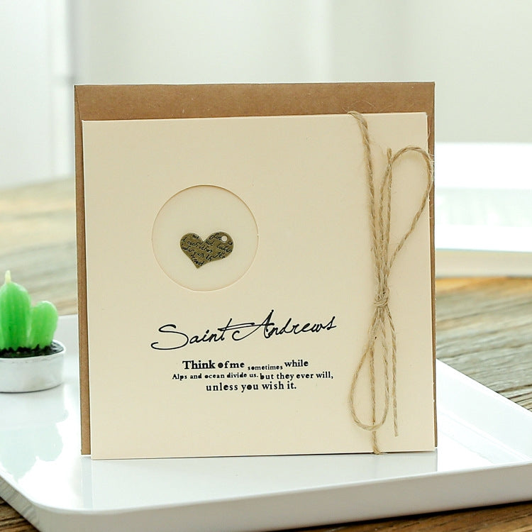 10pcs Vintage Metal Gift Greeting Card Cowhide Envelope Holiday Card