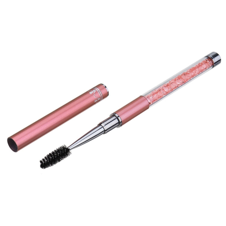 Plastic Pole Eyelash Brush Rhinestone Pole With Pen Sleeve Spiral Eyelash Brush