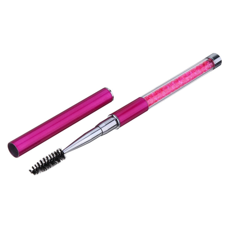 Plastic Pole Eyelash Brush Rhinestone Pole With Pen Sleeve Spiral Eyelash Brush