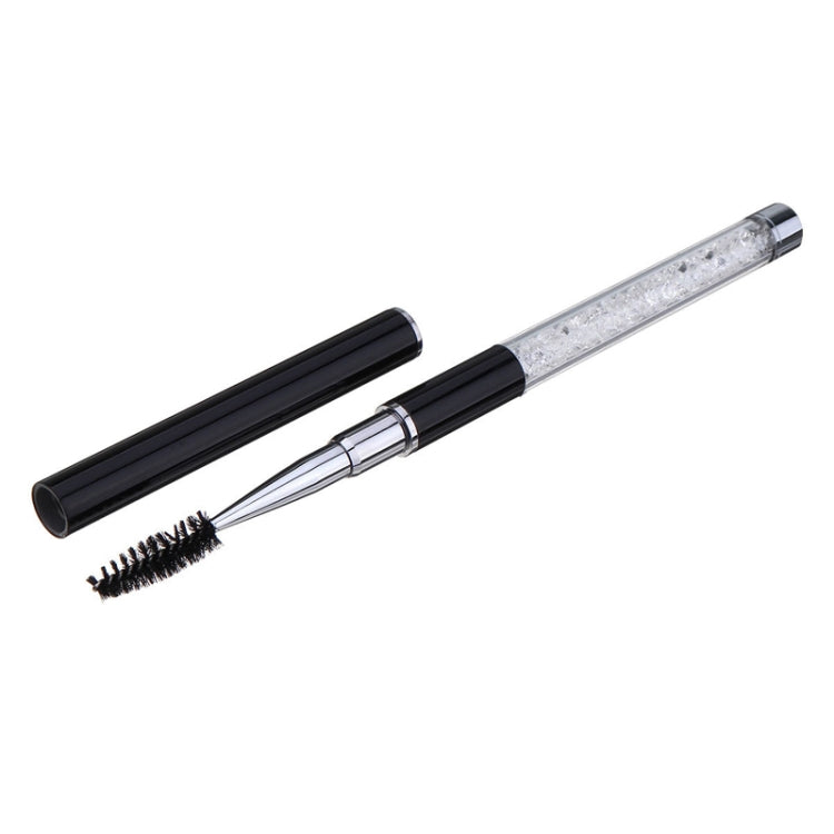 Plastic Pole Eyelash Brush Rhinestone Pole With Pen Sleeve Spiral Eyelash Brush