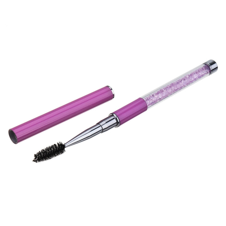 Plastic Pole Eyelash Brush Rhinestone Pole With Pen Sleeve Spiral Eyelash Brush