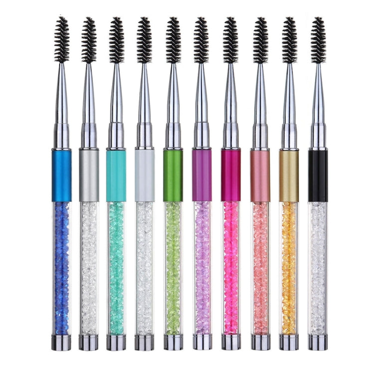 Plastic Pole Eyelash Brush Rhinestone Pole With Pen Sleeve Spiral Eyelash Brush