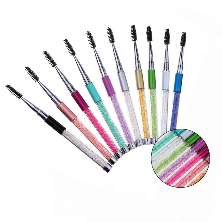 Plastic Pole Eyelash Brush Rhinestone Pole With Pen Sleeve Spiral Eyelash Brush