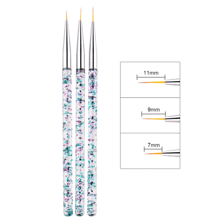 3pcs / Set Nail Art Brush Tool Acrylic Nail Crystal Carving Phototherapy Drawing Pen