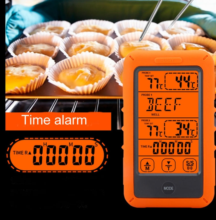 Wireless Food Thermometer Household Touch Screen BBQ Dual-Channel Kitchen  Thermometer