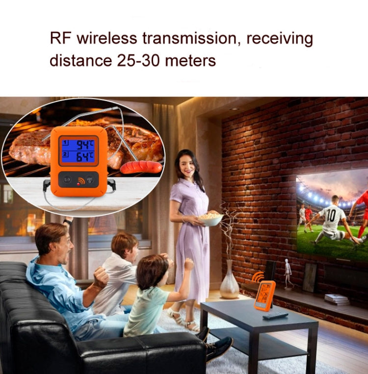 Wireless Food Thermometer Household Touch Screen BBQ Dual-Channel Kitchen  Thermometer