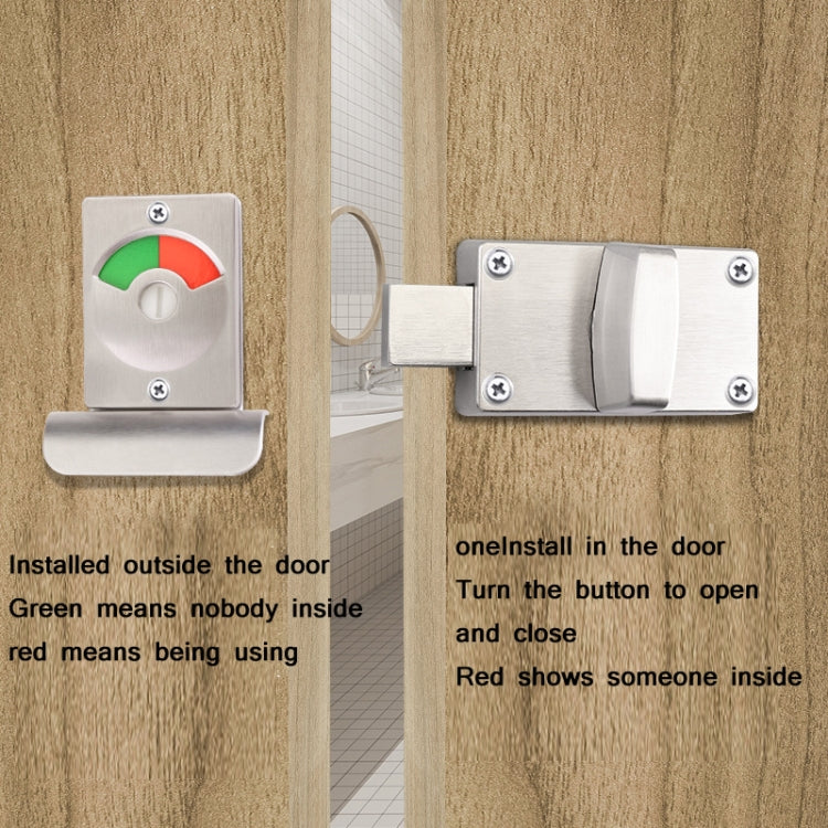 Toilet Red & Green Display Door Lock Public Toilet Stainless Steel Bolt Lock