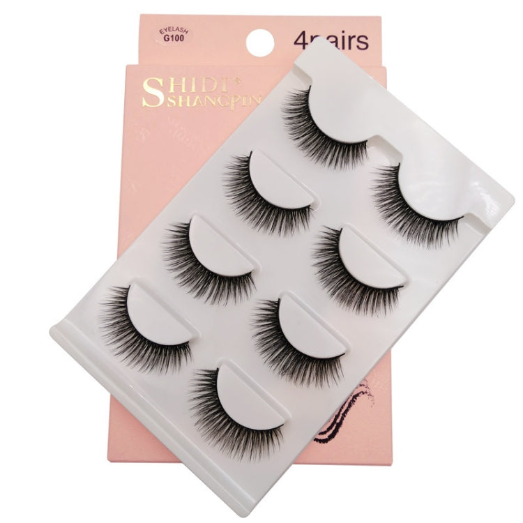 4 Pairs In One Box Handmade Mink False Eyelashes Slender And Long Three-Dimensional Multilayer Eyelashes