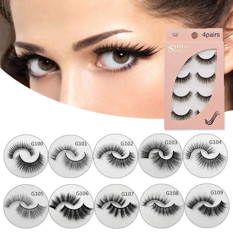 4 Pairs In One Box Handmade Mink False Eyelashes Slender And Long Three-Dimensional Multilayer Eyelashes