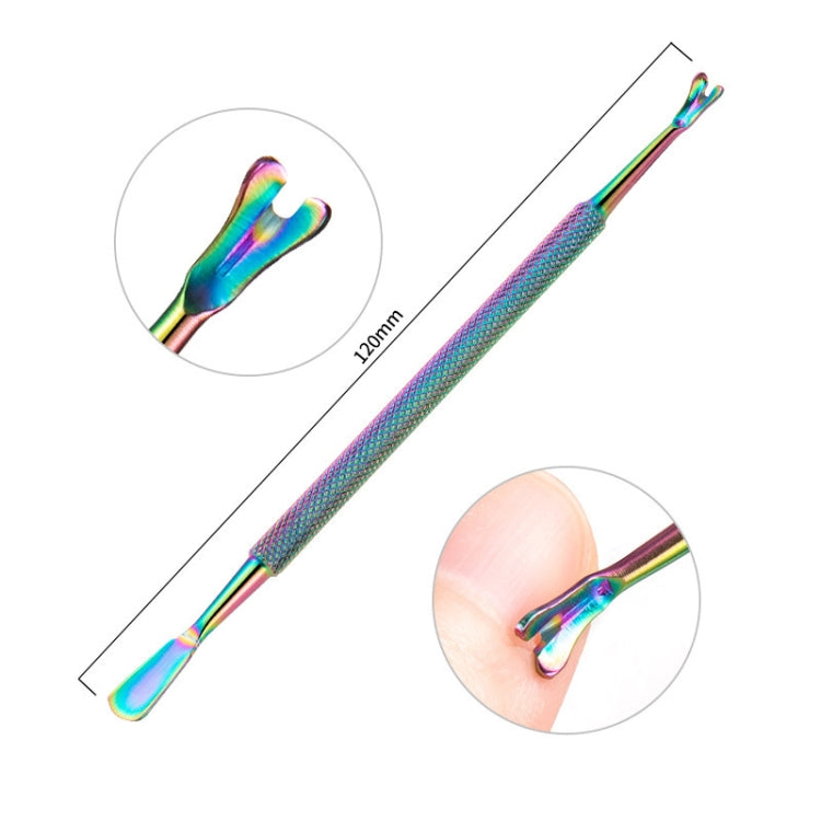 11 in 1 Color Titanium Stainless Steel Nail Steel Push Nail File