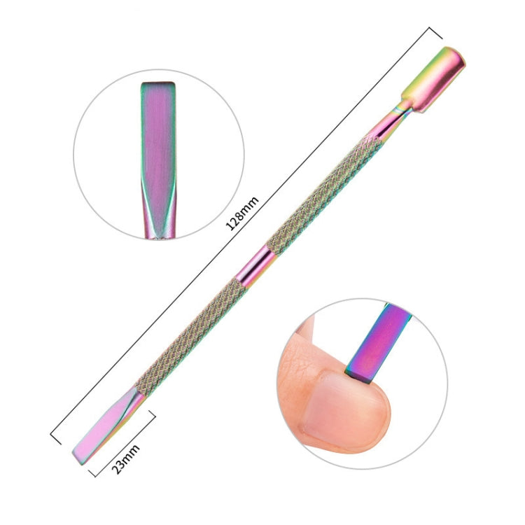 11 in 1 Color Titanium Stainless Steel Nail Steel Push Nail File