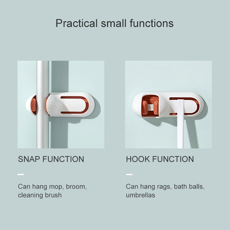 Bathroom Toilet Mop Clip Wall-Mounted Rack Broom Mop Hook