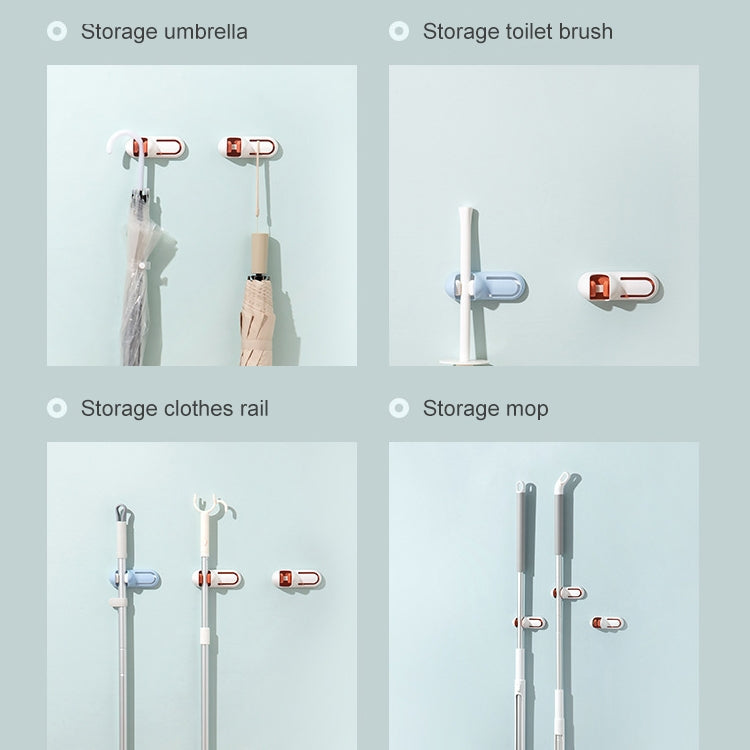 Bathroom Toilet Mop Clip Wall-Mounted Rack Broom Mop Hook