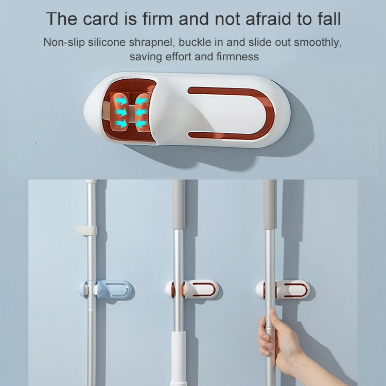 Bathroom Toilet Mop Clip Wall-Mounted Rack Broom Mop Hook