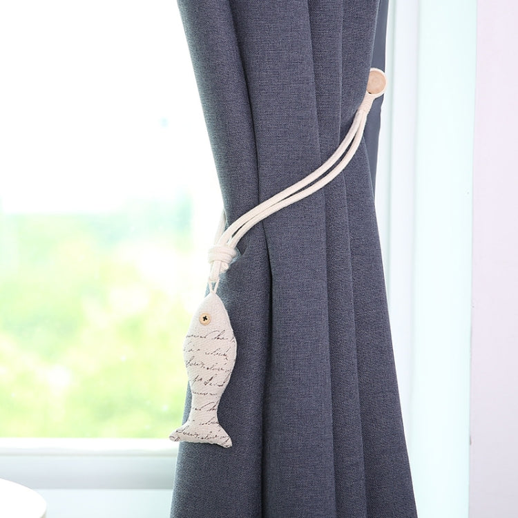 A005 Cotton And Linen Curtain Magnet Bandage Free Perforated Tassel Curtain Buckle