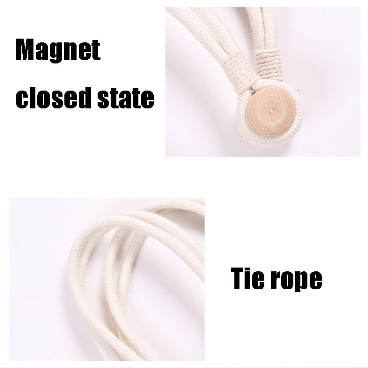 A005 Cotton And Linen Curtain Magnet Bandage Free Perforated Tassel Curtain Buckle