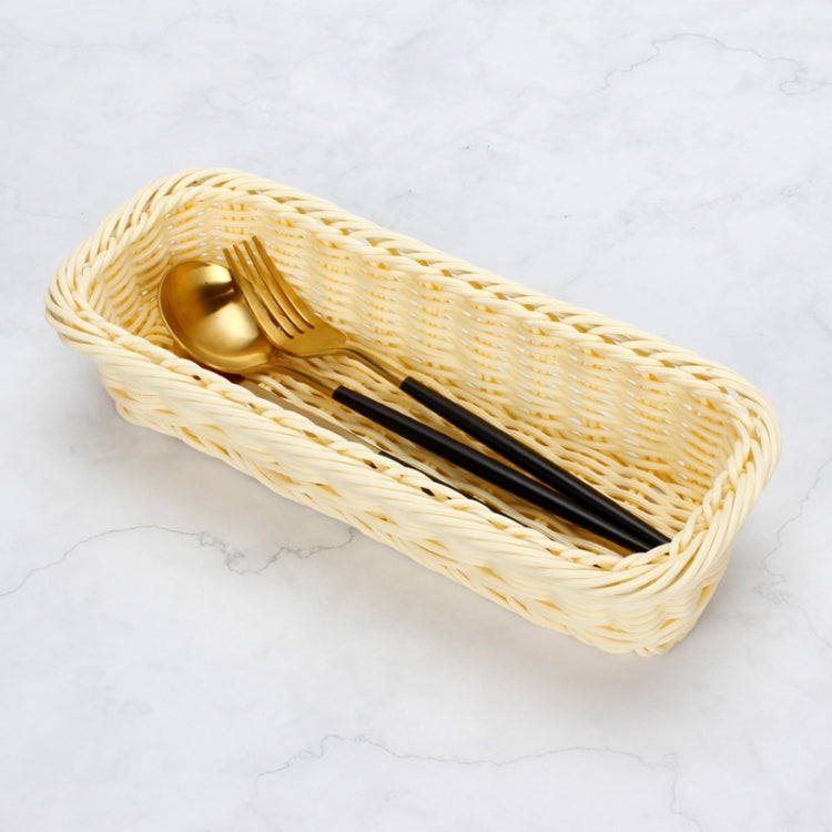 Rattan Woven Basket Cutlery & Fork Storage Basket