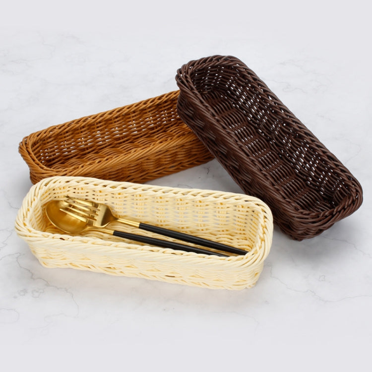 Rattan Woven Basket Cutlery & Fork Storage Basket