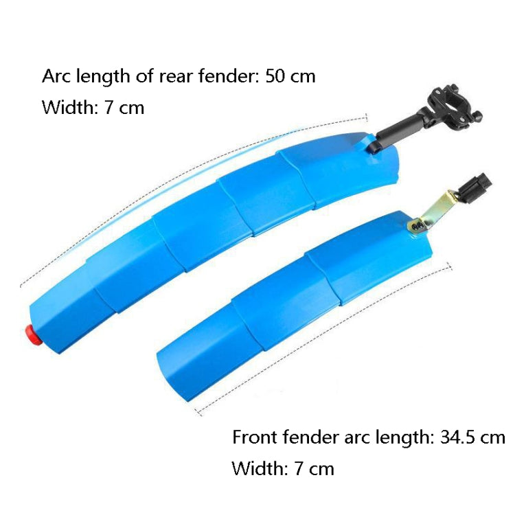 Bicycle Telescopic Folding Mudguard  27.5 Inch Extended Water Retaining LED Taillight