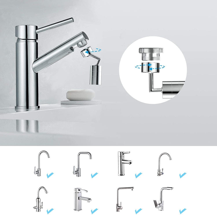 720-Degree Universal Rotating Faucet Anti-Splash Spout Filter Dual-Function Faucet