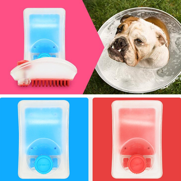 2 In 1 Function Shower Gel Dog Massage Bath Brush Silicone Pet Bath Brush, Random Color Delivery