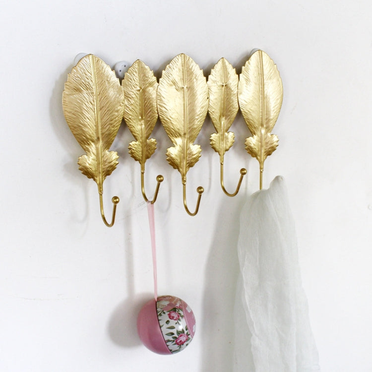 Golden Leaf Hooks Perforated Coat Hooks