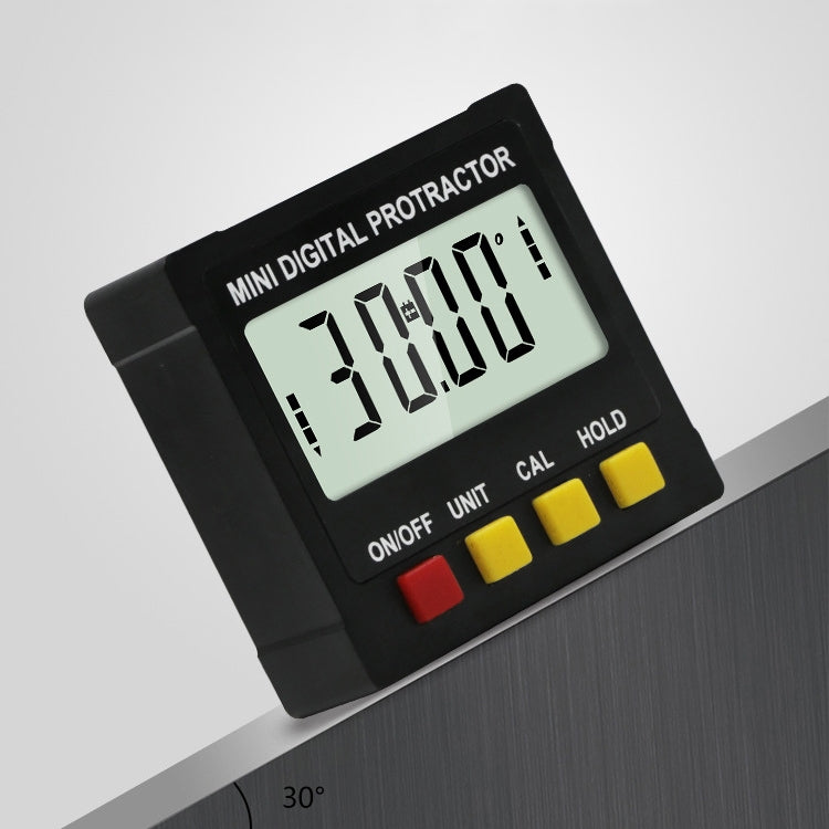 Electronic Digital Display Inclinometer Slope Level Protractor Four-Sided Magnetic Angle Ruler