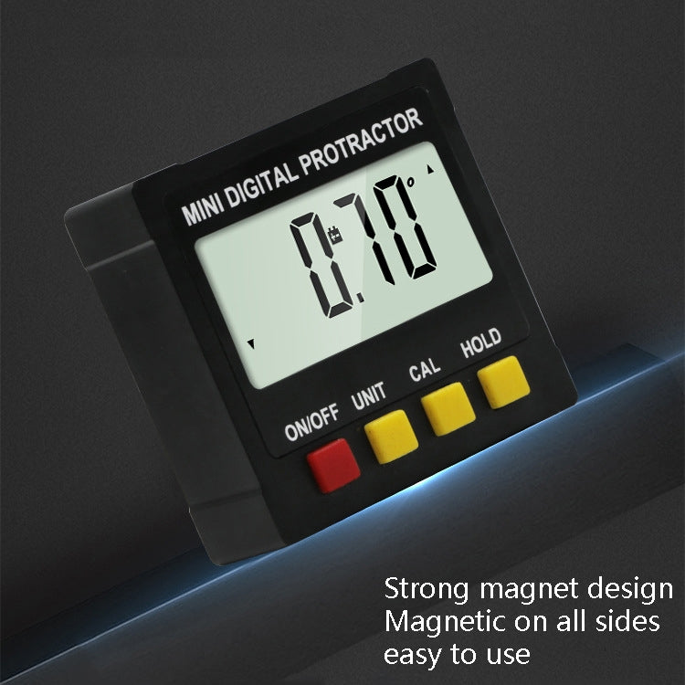 Electronic Digital Display Inclinometer Slope Level Protractor Four-Sided Magnetic Angle Ruler