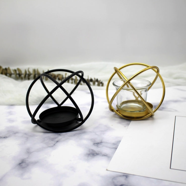 Creative Iron Art  Aromatherapy Candle Holder Desktop Decoration Geometric Metal Candle Holder, Colour: Golden