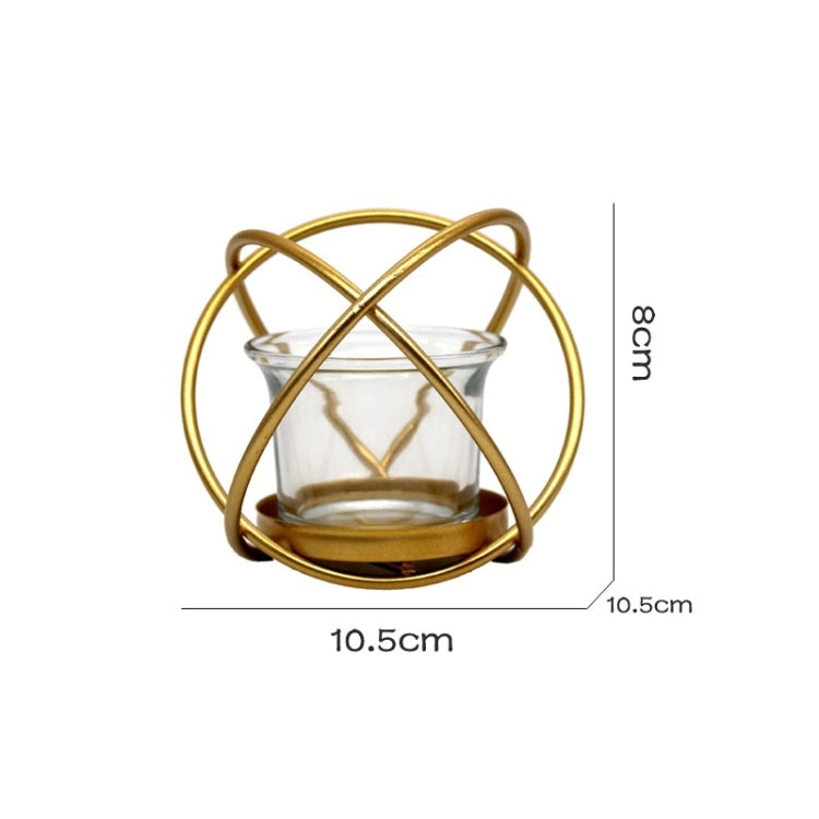 Creative Iron Art  Aromatherapy Candle Holder Desktop Decoration Geometric Metal Candle Holder, Colour: Golden