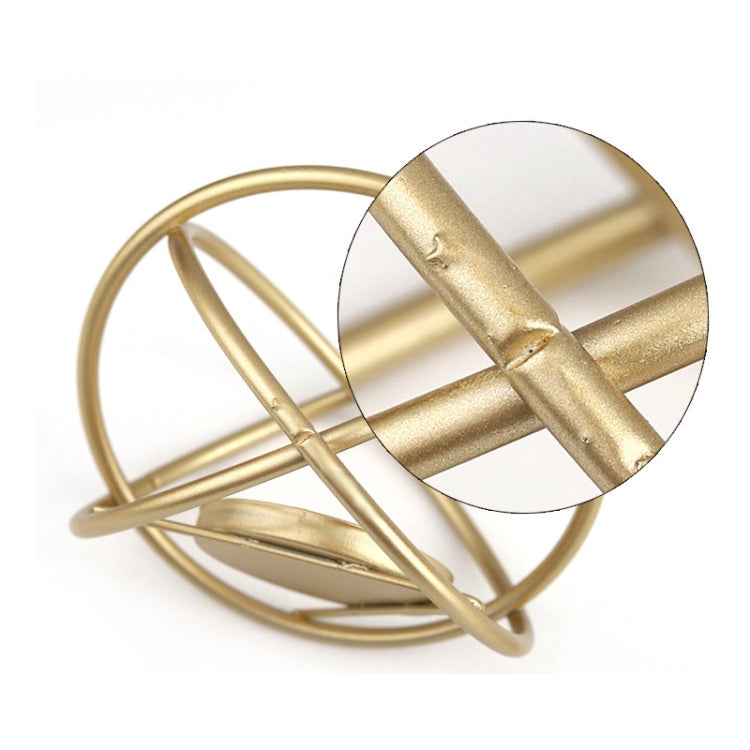 Creative Iron Art  Aromatherapy Candle Holder Desktop Decoration Geometric Metal Candle Holder, Colour: Golden