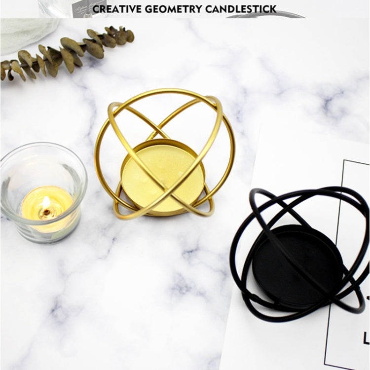 Creative Iron Art  Aromatherapy Candle Holder Desktop Decoration Geometric Metal Candle Holder, Colour: Golden